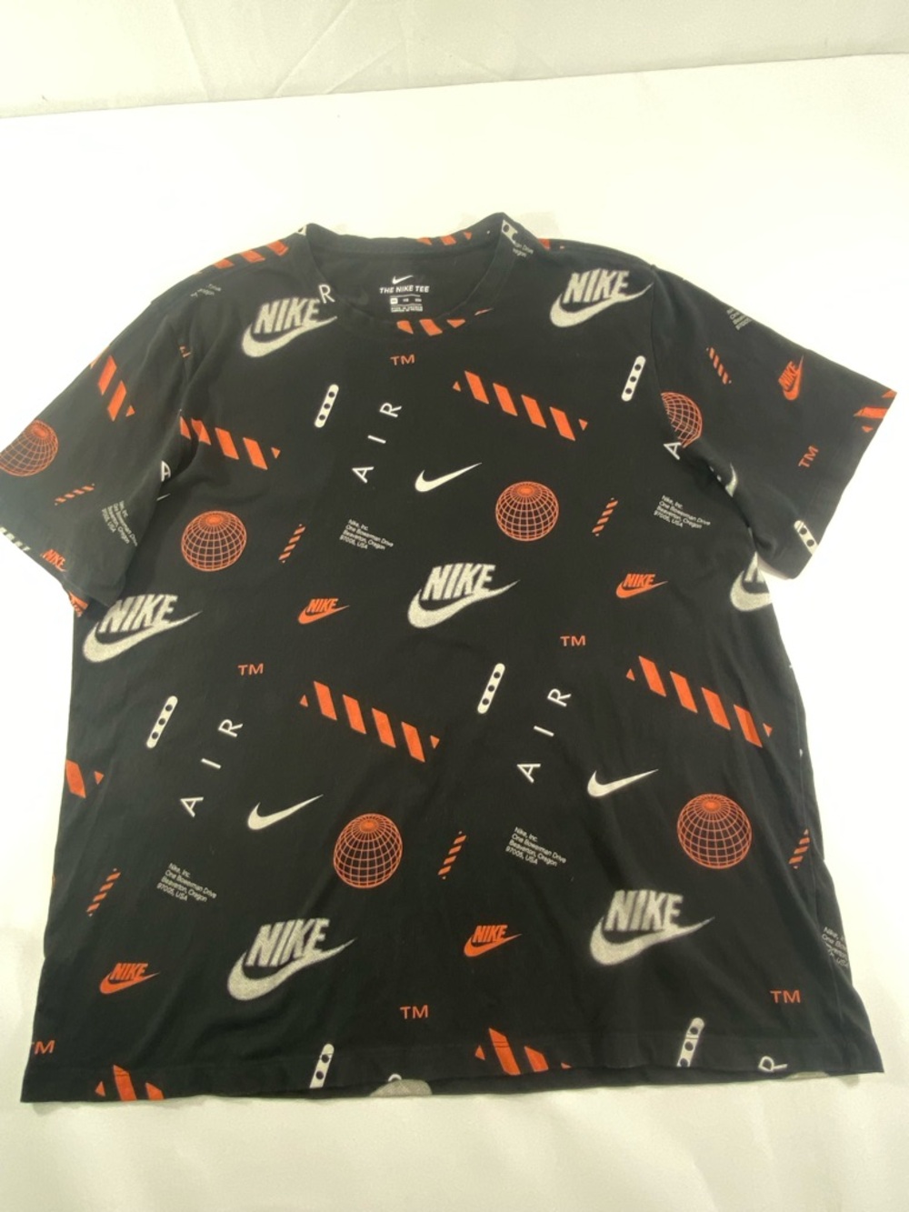 Nike Black Short-Sleeve Graphic Tee with Orange Accents Men’s Size:2XL